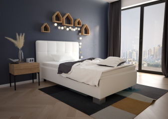 Zobrazit detail zboží: Čalouněná postel Grace 120x200 bílá koženka (Čalouněná postel 120x200)
