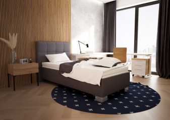 Zobrazit detail zboží: Čalouněná postel Grace 90x200 šedá koženka (Válendy 90 cm)