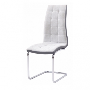 Zobrazit detail zboží: Jídelní židle SALOMA NEW světle šedá/tmavě šedá (Židle jídelní chrom + látka)