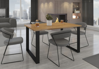 Zobrazit detail zboží: Stůl Industrial 138x67 dub artisan (Jídelní stoly z lamina)
